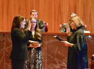 Cindy Bourland sworn in as judge in 2015